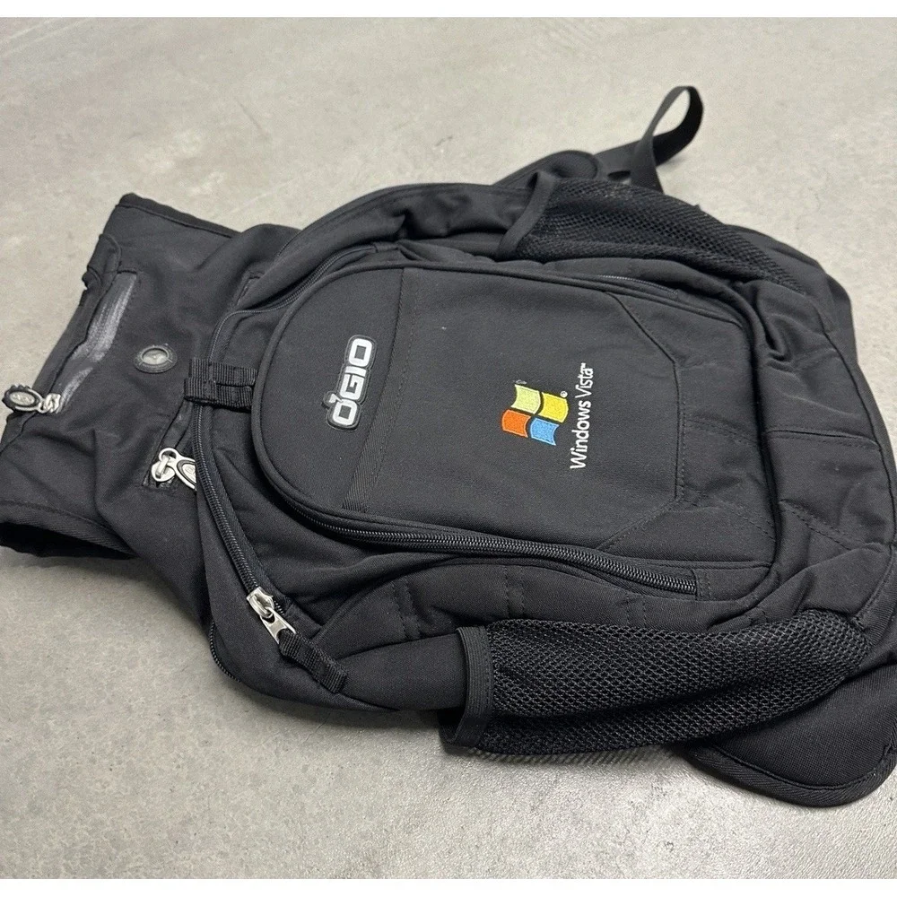 OGIO Windows Vista Backpack Black Laptop Bag Tech Specs Y2K Promo Rare
